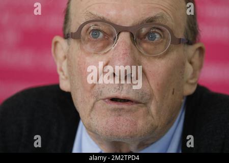 Unicef Belgium President Eddy Boutmans pictured during a press conference of Unicef Belgium regarding interim director Sintobin, Monday 13 May 2019, in Brussels. Sintobin was asked to step down after he was linked to a federal investigation into adoption fraud by nonprofit Hacer Puente, where he formerly led the treasury department. BELGA PHOTO THIERRY ROGE Stock Photo