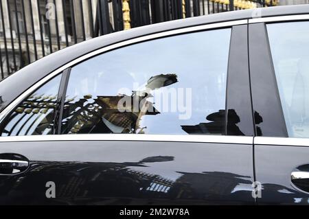 King Philippe - Filip of Belgium leaves after a meeting at the Royal Palace in Brussels, Wednesday 29 May 2019, after Sunday's regional, federal and European elections. BELGA PHOTO ERIC LALMAND  Stock Photo