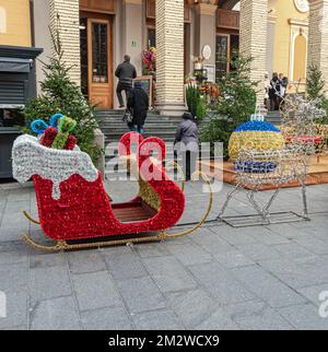 City Market decorated for the winter holidays Stock Photo