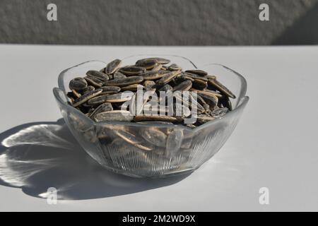 Closeup of a roasted salted sunflower seeds Stock Photo