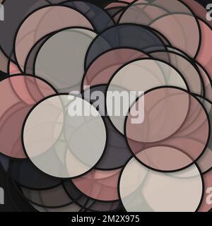 Circle shadows generative art background art illustration Stock Vector