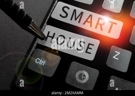 Conceptual display Smart House. Business approach homes that have electronic devices and controlled remotely Stock Photo