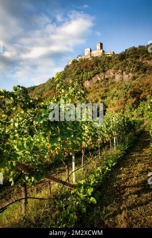 Castel d’ Appiano sits on a mountainside overlooking Bolzano, Italy. Stock Photo