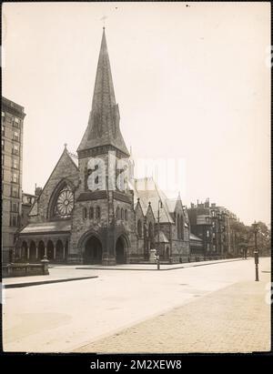 First Church in Boston at Berkeley Street and Marlborough Street , Churches, First Church Boston, Mass..  Leon Abdalian Collection Stock Photo