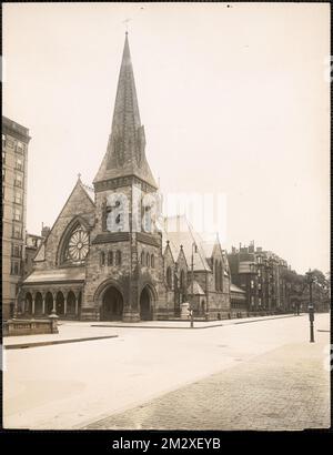 First Church in Boston at Berkeley Street and Marlborough Street , Churches, First Church Boston, Mass..  Leon Abdalian Collection Stock Photo