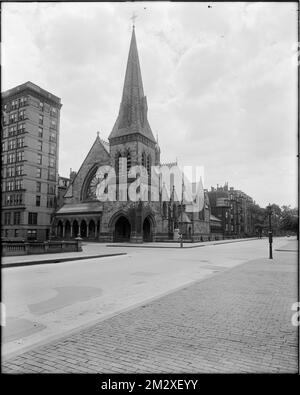 First Church in Boston at Berkeley Street and Marlborough Street , Churches, First Church Boston, Mass..  Leon Abdalian Collection Stock Photo