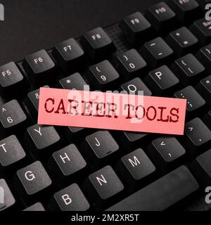 Text caption presenting Career Tools. Business showcase the system designed to assist and enhance your career Stock Photo