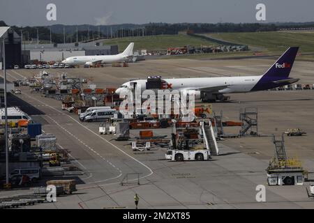 Illustration picture shows Liege airport in Grace-Hollogne, Wednesday 24 July 2019. BELGA PHOTO THIERRY ROGE Stock Photo