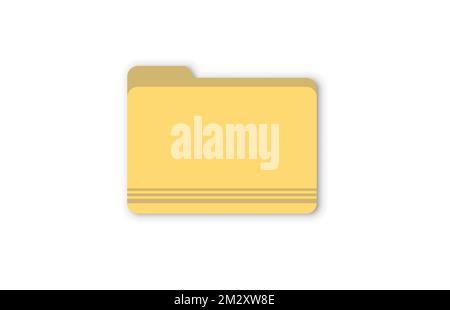 yellow folder flat vector icon isolated on a white background. Vector illustration Stock Vector