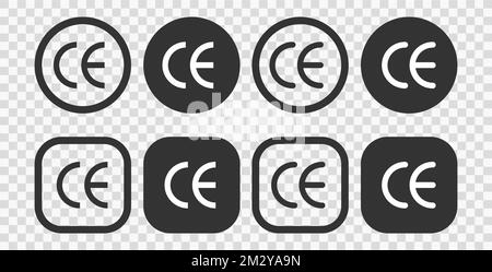 Set of CE mark symbol for conformite europeenne, clean label product, information vector illustration sign eps 10 Stock Vector