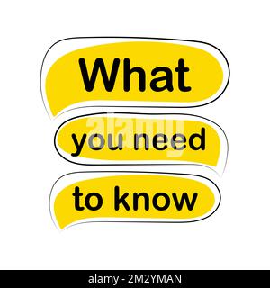 What you need to know. Vector icon Stock Vector