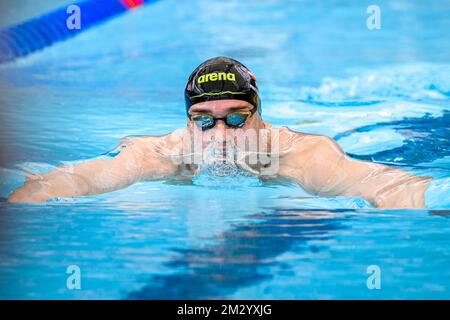 Bernhard Reitshammer of Austria competes in the 100m Breaststroke Men Heats during the FINA Swimming Short Course World Championships at the Melbourne Stock Photo