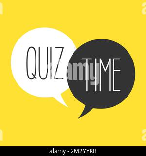 Quiz logo with speech bubble symbols, concept of questionnaire show sing, quiz button, question competition, exam, interview modern emblem Stock Vector
