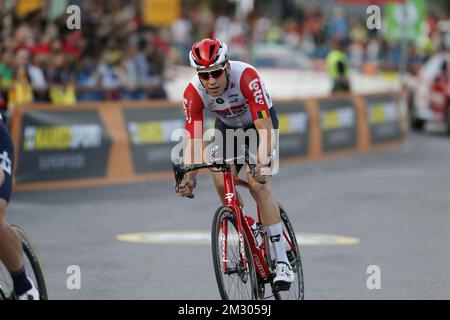 Belgian Jelle Wallays of Lotto Soudal rides the final stage of the 2019 edition of the 'Vuelta a Espana', Tour of Spain cycling race, from Fuenlabrada to Madrid (106,6 km), Sunday 15 September 2019. BELGA PHOTO YUZURU SUNADA - FRANCE OUT Stock Photo
