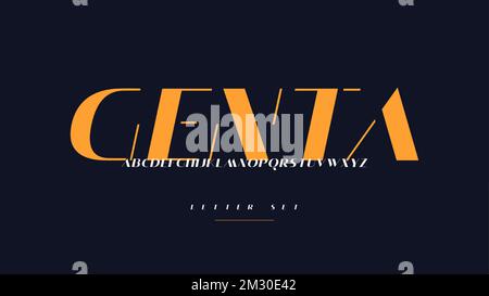 Vector modern sans serif chic font, uppercase letter set, alphabet, typography Stock Vector