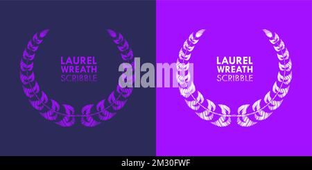 Laurel Wreath Scribble Texture Isolated Vector Illustration Stock Vector
