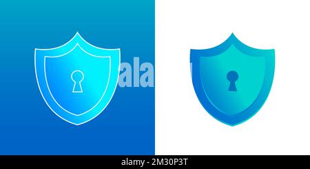 Shield Security Emblem Gradient Logo Colorful Icon Vector Illustration Stock Vector