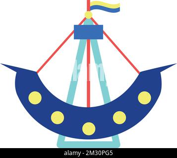 Isolated amusement park pirate ship icon Vector Stock Vector