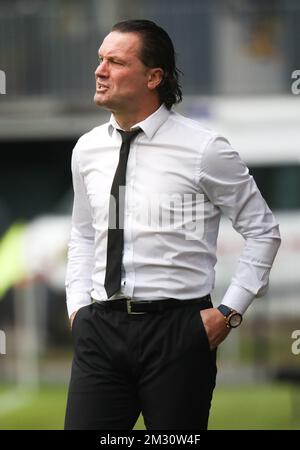 Beerschot's head coach Stijn Vreven pictured during a soccer match between Unions Saint-Gilloise and Beerschot, Sunday 06 October 2019 in Brussels, on day nine of the 'Proximus League' 1B division of the Belgian soccer championship. BELGA PHOTO VIRGINIE LEFOUR Stock Photo