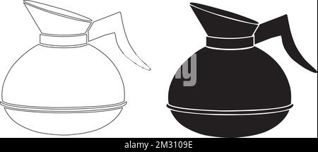 Coffe pot of a electric coffee machine on a white background Stock Vector