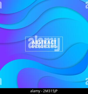 Blue Gradient Paper Wave Abstract Vector Background Stock Vector