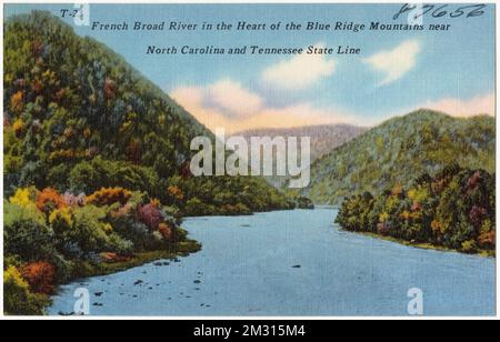 French Broad River in the heart of the Blue Ridge Mountains near North ...