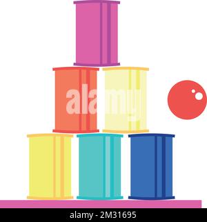 Isolated amusement park hit the target icon Vector Stock Vector