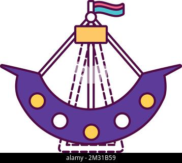 Isolated amusement park pirate ship icon Vector Stock Vector