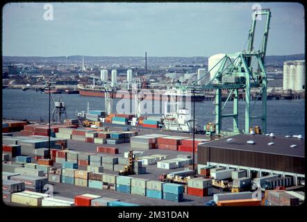 From Mystic Bridge , Waterfronts, Rivers, Piers & wharves, Loading docks. Photographs by Ernst Halberstadt Stock Photo