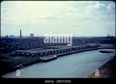 From Mystic Bridge , Waterfronts, Rivers, Piers & wharves, Loading docks. Photographs by Ernst Halberstadt Stock Photo