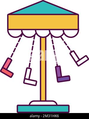 Isolated carrousel amusement park icon Vector Stock Vector