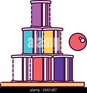 Isolated amusement park hit the target icon Vector Stock Vector