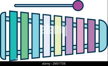 Isolated colored xylophone toy icon Vector Stock Vector