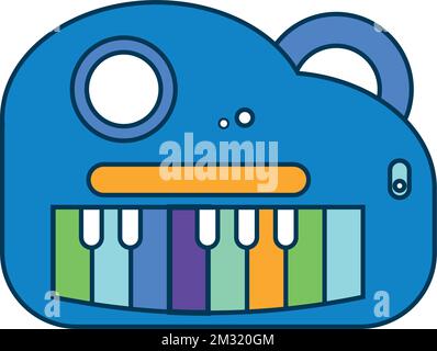 Isolated colored baby keyboard toy icon Vector Stock Vector