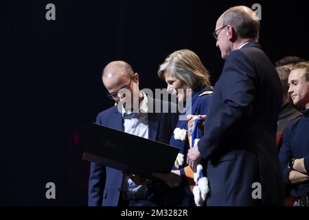 Israeli author, historian and professor Yuval Noah Harari receives a 'Doctor Honoris Causa' from the VUB University before a reading in Antwerp, Monday 27 January 2020. BELGA PHOTO KRISTOF VAN ACCOM Stock Photo