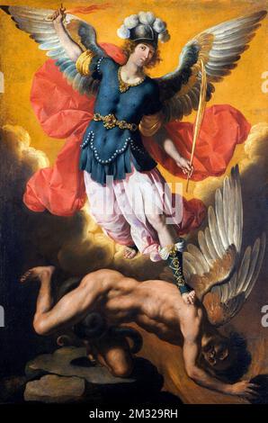 Saint Michael the Archangel by the Spanish Baroque artist, Ignacio de Ries (c. 1612 - after 1661), oil on canvas, 1640s Stock Photo