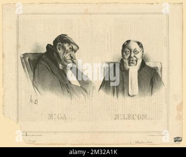 Gaudry et Lecomte. Honoré Daumier (1808-1879). Lithographs Stock Photo