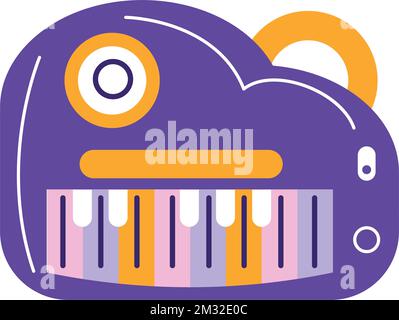 Isolated colored baby keyboard toy icon Vector Stock Vector