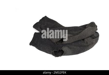 Holes in the sock on a white background Stock Photo