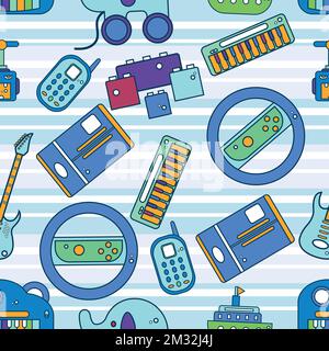 Seamless pattern background with toy icons Vector Stock Vector