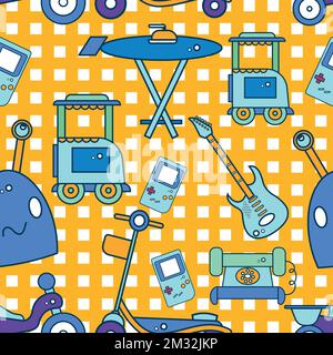 Seamless pattern background with toy icons Vector Stock Vector