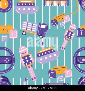 Seamless pattern background with toy icons Vector Stock Vector