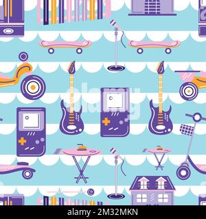 Seamless pattern background with toy icons Vector Stock Vector