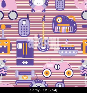 Seamless pattern background with toy icons Vector Stock Vector