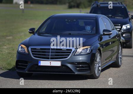 Illustration picture shows the car of King Philippe - Filip of Belgium during a royal visit to the military air base in Kleine-Brogel, Peer, Wednesday 24 June 2020. BELGA PHOTO YORICK JANSENS Stock Photo