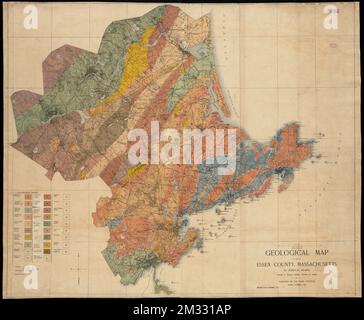 Geological map of Essex County, Massachusetts , Geology, Massachusetts, Essex County, Maps, Essex County Mass., Maps Norman B. Leventhal Map Center Collection Stock Photo