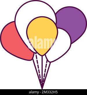 Illustration of a group of balloons with a circus clown Stock Vector ...