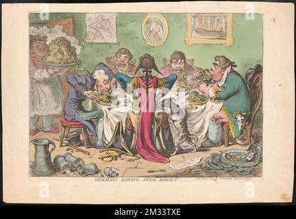 Germans eating sour-krout , Nobility, Military officers, Eating & drinking, Gluttony, Charles, Archduke of Austria, 1771-1847. John D. Merriam Collection Stock Photo
