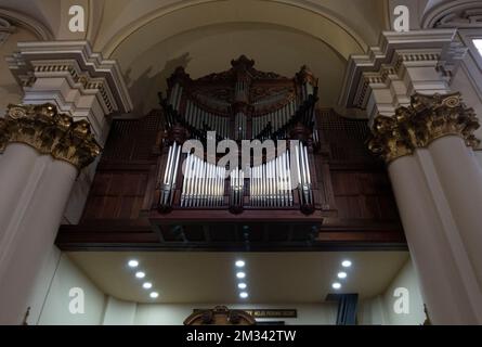 Bogota primatial cathedral antique organ Stock Photo