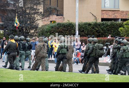 Police special antinarcotics jungle command troops during independence day parade Stock Photo